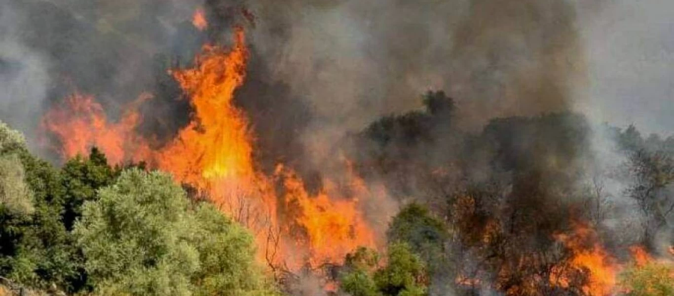 Φωτιά στη Ρόδο μεταξύ Σορωνής και Θολού
